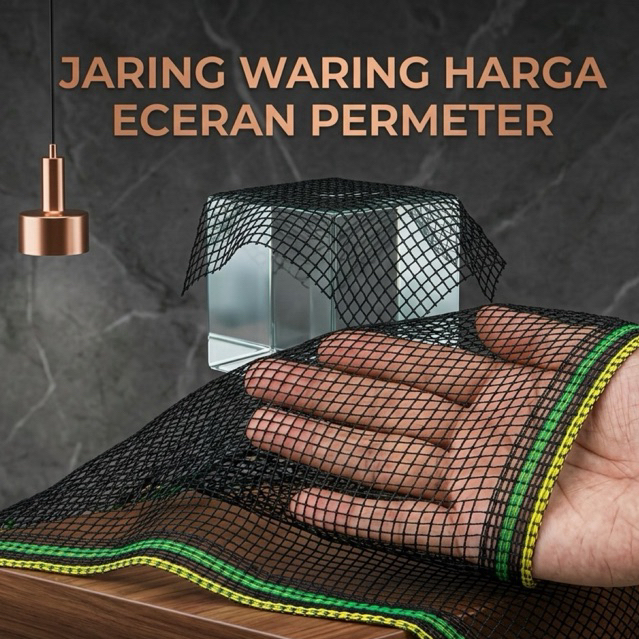 Waring hitam Jaring ikan Jaring pagar tanaman per meter lebar 1,2 mtr