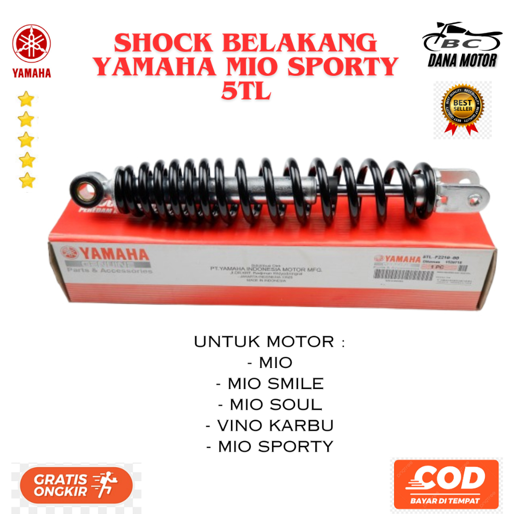 Shok Belakang Mio Ori / Shock Breaker Mio Sporty / Sok Belakang Yamaha Mio Karbu - 5TL-F2210-00