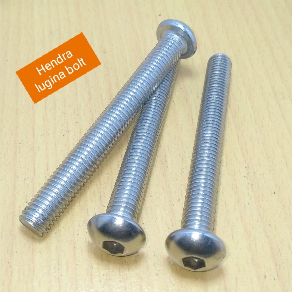 button head m10x85 pitch 1,5 stainless sus 304 kunci L6