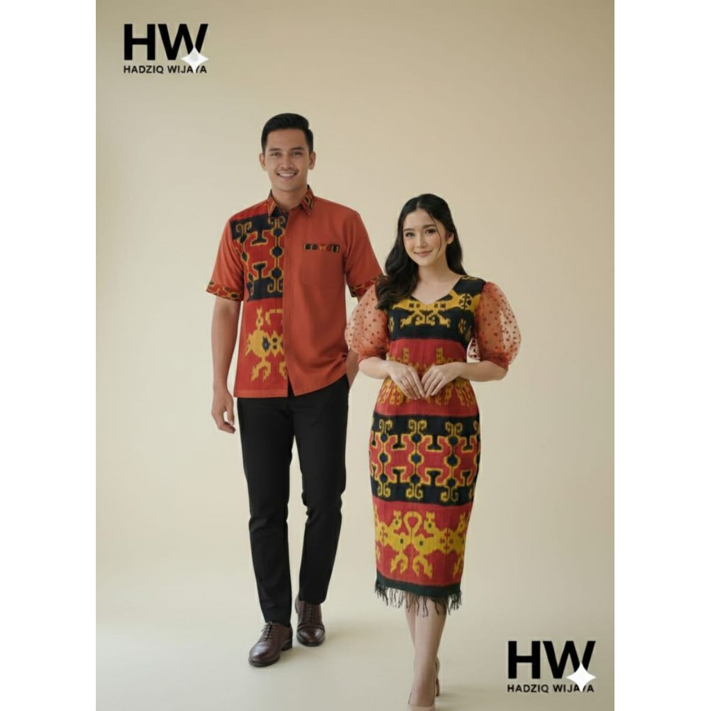 HADZIQ WIJAYA DRES TENUN JEPARA SUPER MOTIF SUMBA TILE DOT