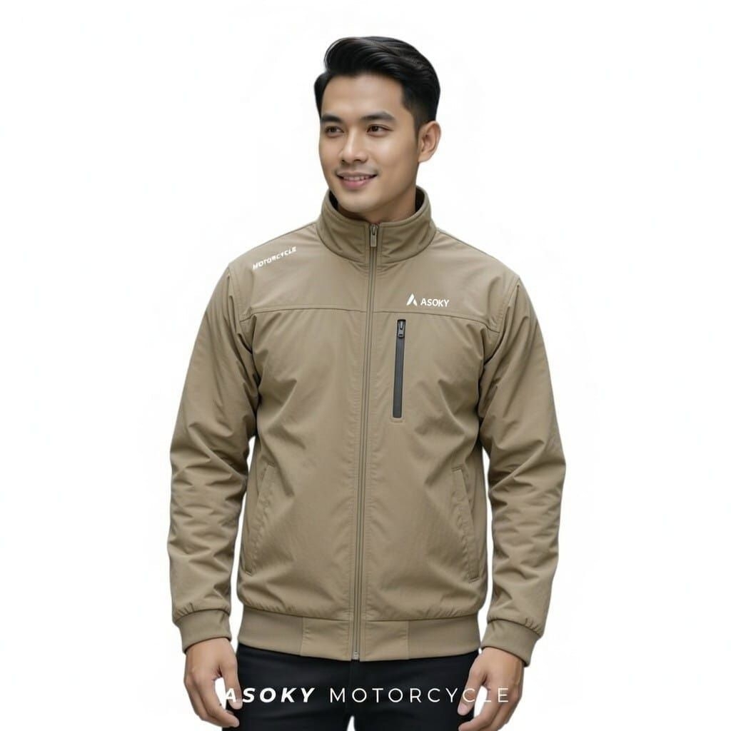 ASOKY jaket musim dingin jaket bomber pria model terbaru jaket  motor pria dewasa