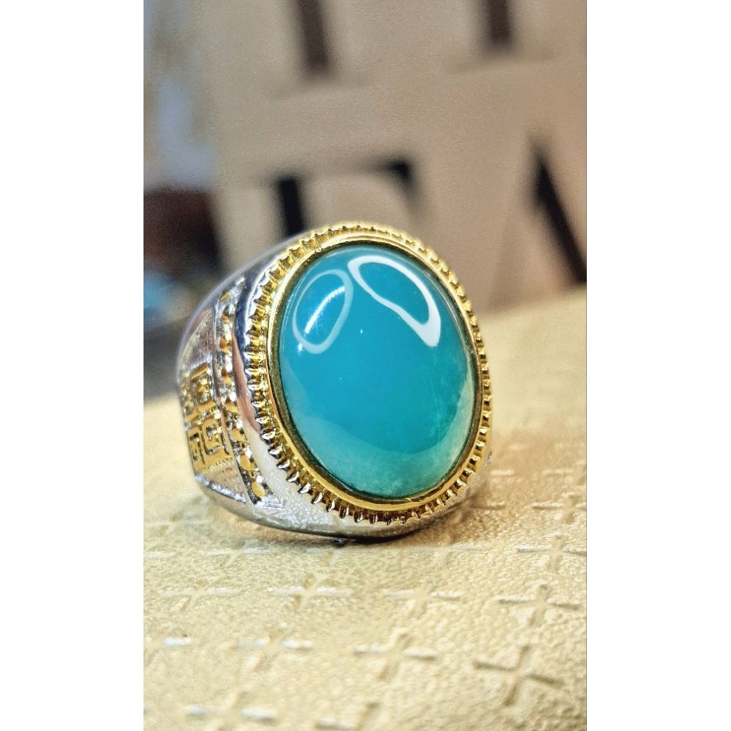 Cincin Pria Batu Bacan Doko Original Natural | Cincin Titanium Elegant