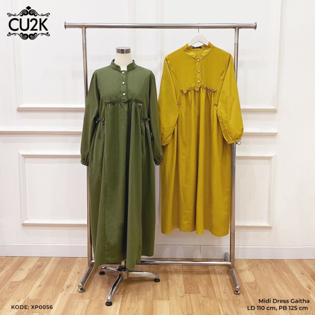 Gaitha Midi Dress by Cu2k Gamis Polos Gamis Busui Polos Dress Katum Busui