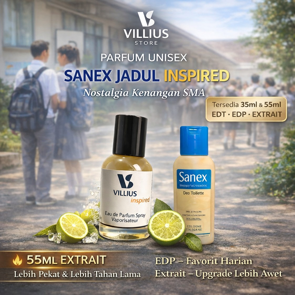 Parfum Sanex Jadul Inspired 35ml & 55ml EDT EDP Extrait Unisex Fresh Citrus Tahan Lama Villius Store