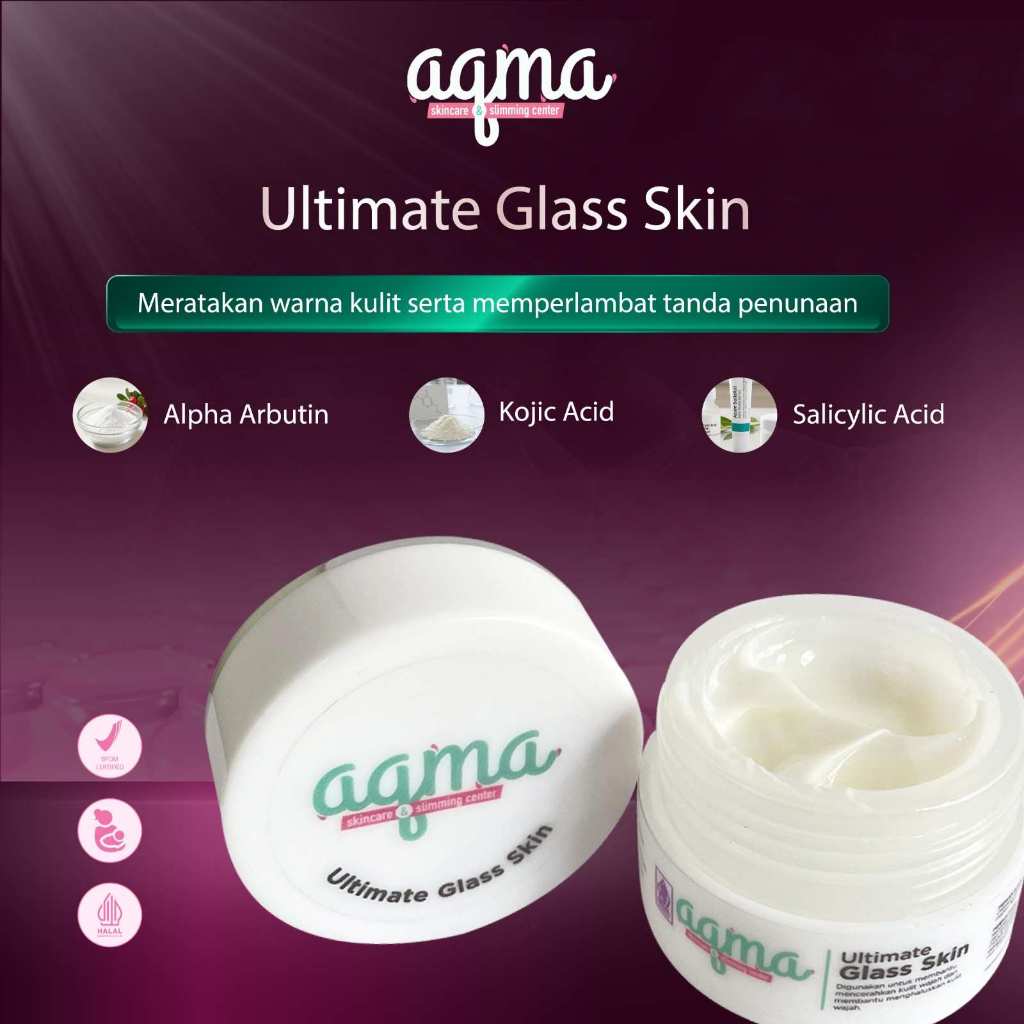 AQMA SKINCARE - Krim Malam Acne 2 Ultimate Glass Skin / Krim Malam Jerawat Aktif / Alpha Arbutin / K
