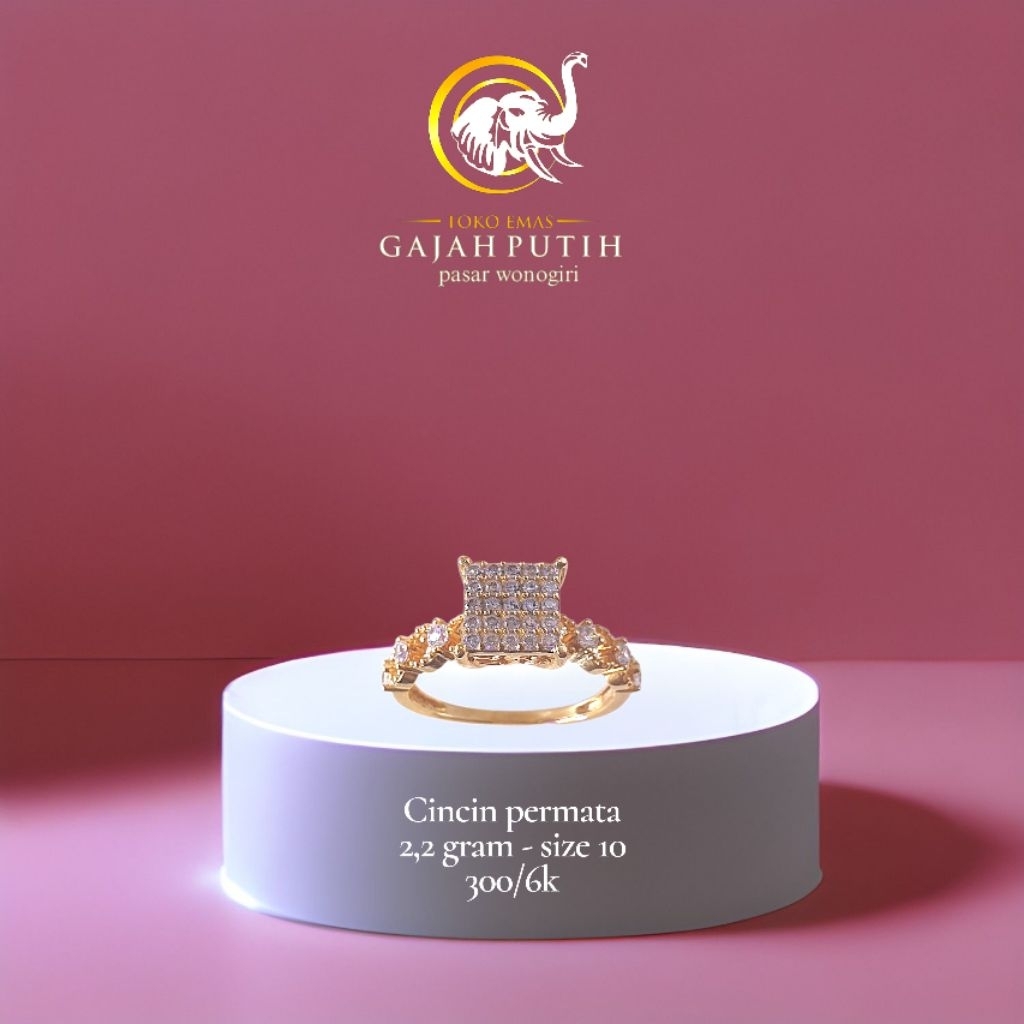 Cincin emas permata 2,2 gram