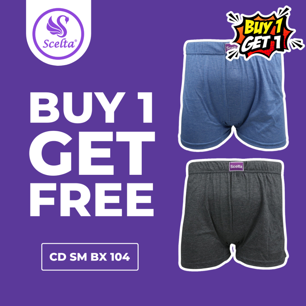 Scelta - BELI 1 GRATIS 1 Celana Dalam Pria Boxer Karet Bungkus Rayon CD SM BX 104