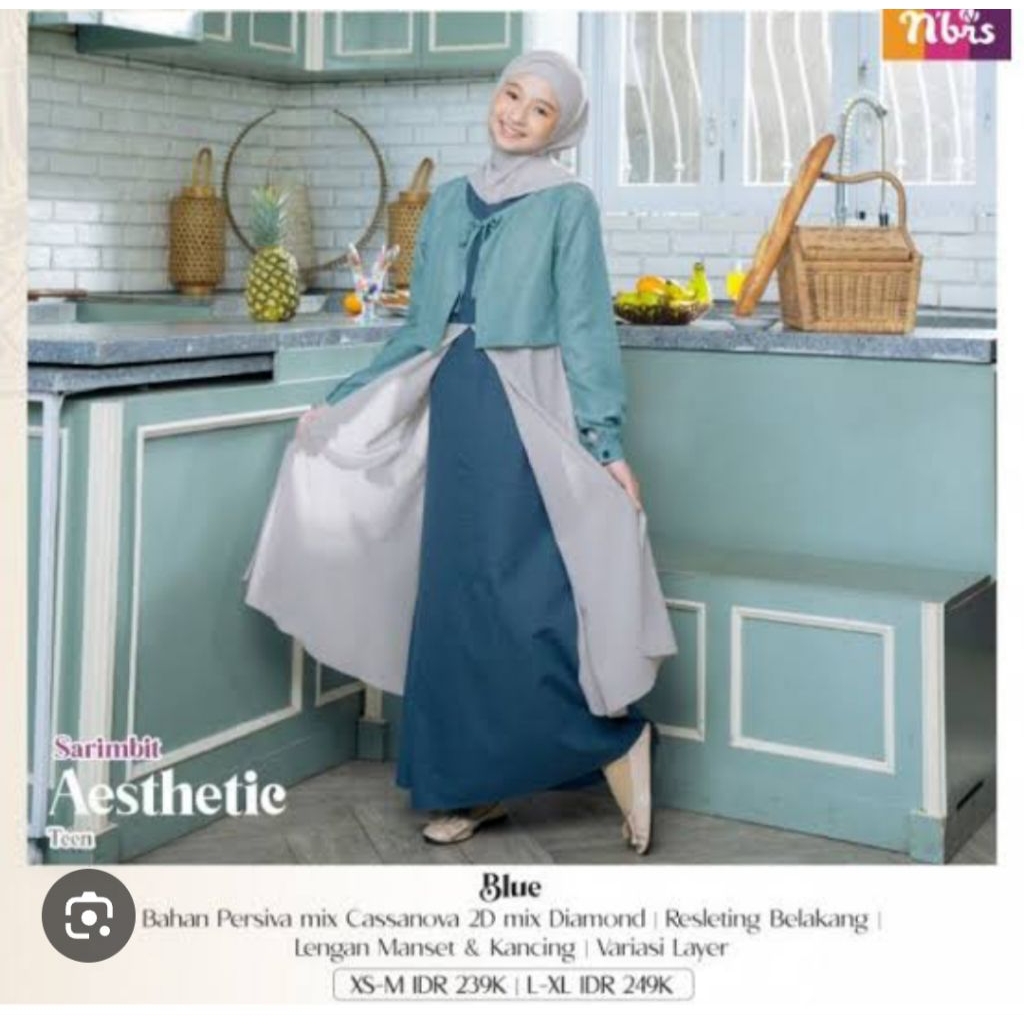 Sale Gamis Nibras Teen Aesthetic Bahan Nyaman Dipake SIze L Blue Dan XL Maroon