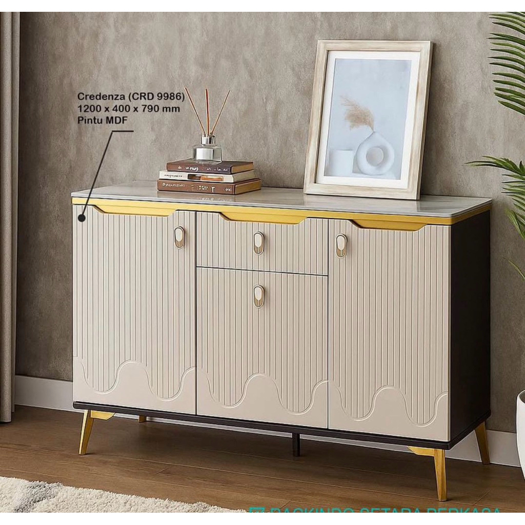 PROMO Buffet Import Kaki Besi Graver + Granit / Buffet Minimalis / Meja TV / Buffet Console / Buffet