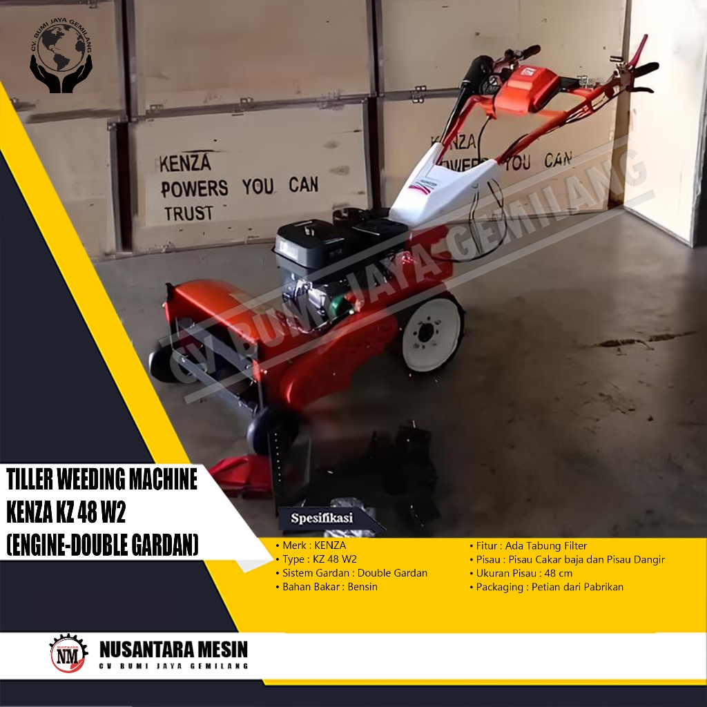 TILLER WEEDING MACHINE KENZA KZ 48 W2 (ENGINE-DOUBLE GARDAN)