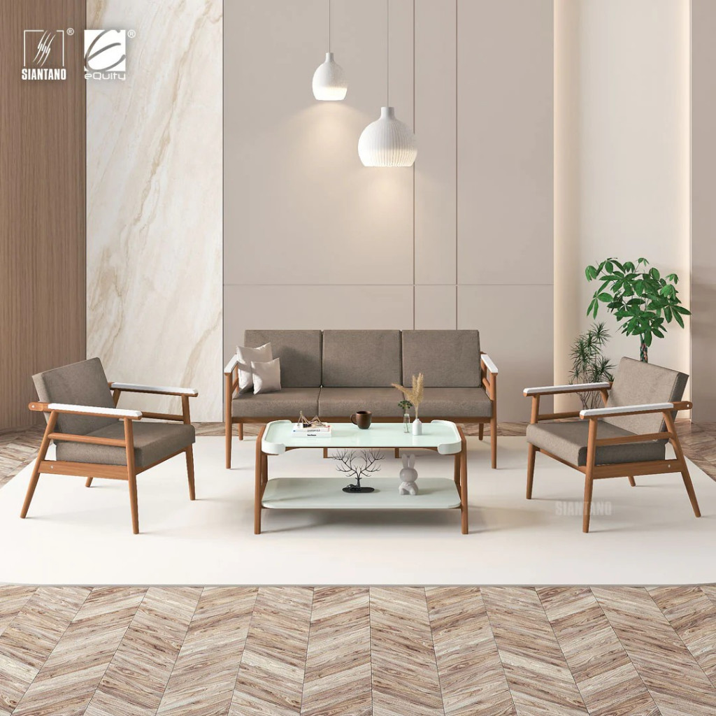 Kursi tamu / sofa kayu minimalis Siantano 311 (8) + meja tamu promo murah ready makassar