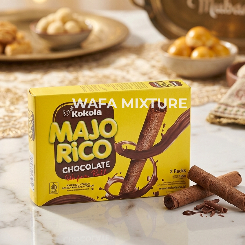 Majorico Wafer Roll 100G chocolate / 24 box cocok u/ bingkisan, hajatan, acara, nikahan, hampers, pa