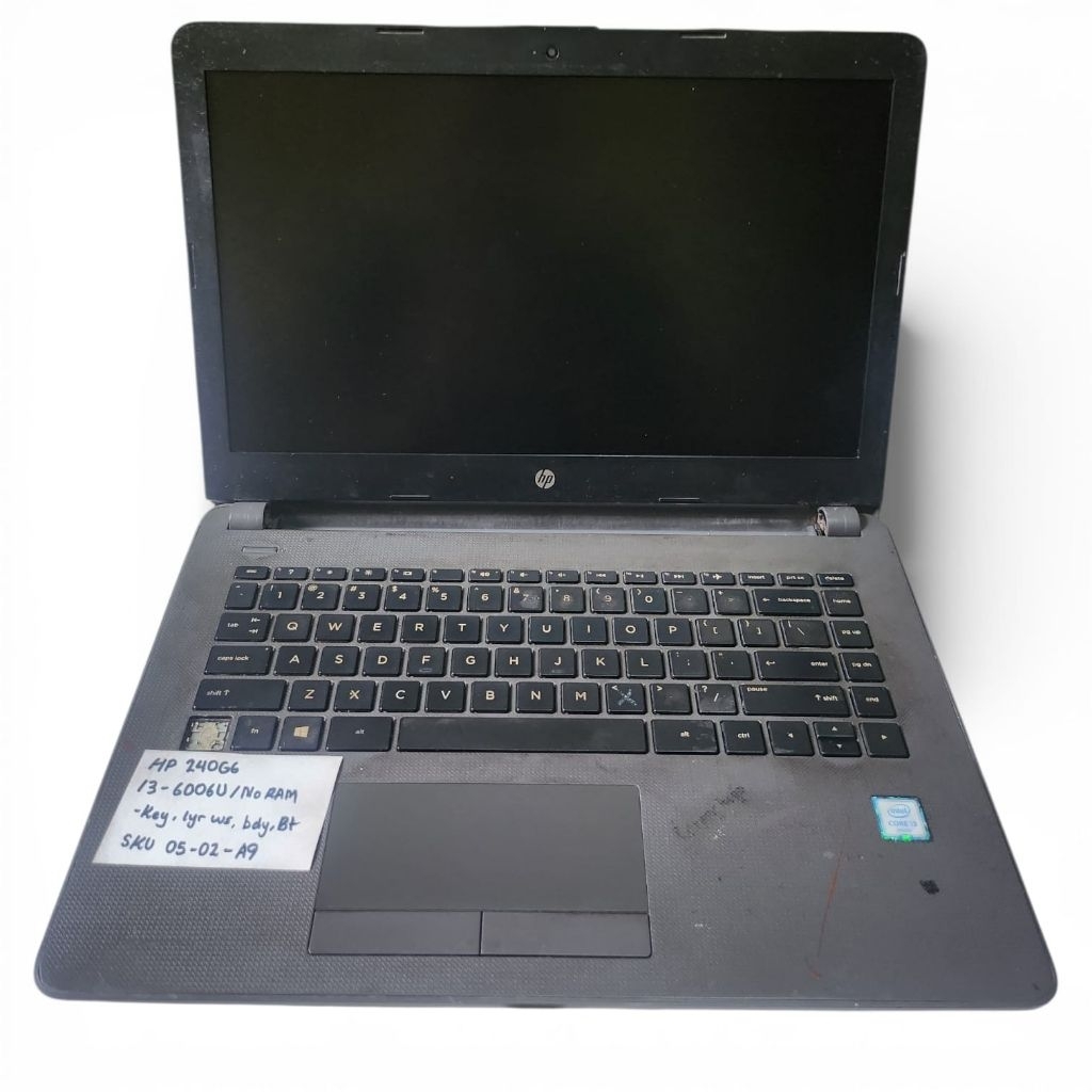 Laptop HP 240 G6 Core i3 6006U Tanpa Ram/HDD. Minus Keyboard Layar WS Body dan Baterai
