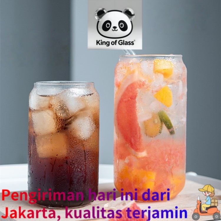 Gelas Cangkir Model Kaleng Coca-Cola, Gelas Minuman Jus Buah Rumah Tangga, Gelas Kaca Borosilikat Ti