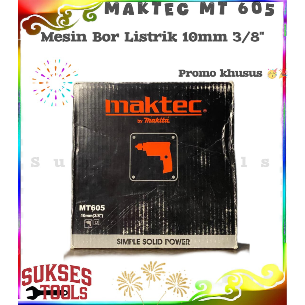 MAKTEC MT 605 / MT605 - MESIN BOR LISTRIK 10 MM 3/8" 450W