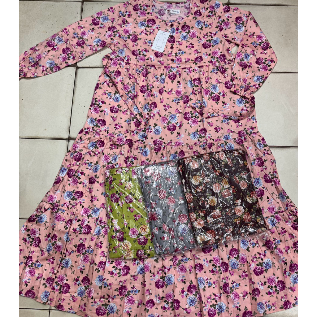 Gamis Sunly Tangan Panjang uk 14 16 18 20 22 24