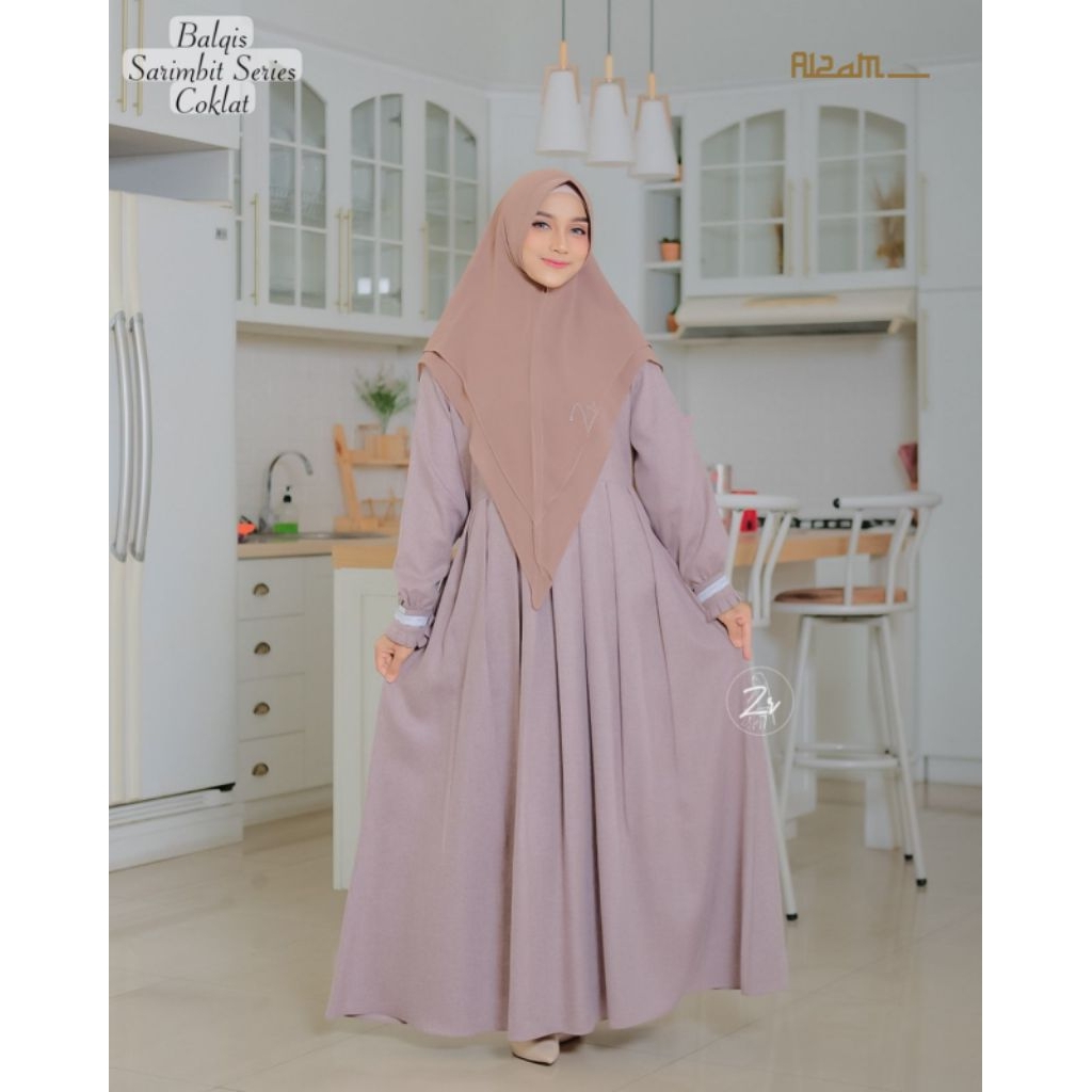 NEW  GAMIS BALQIS SARIMBIT MOM VERSION KATUN MADINAH CERUTY BABYDOLL PREMIUM ORI BY ZR