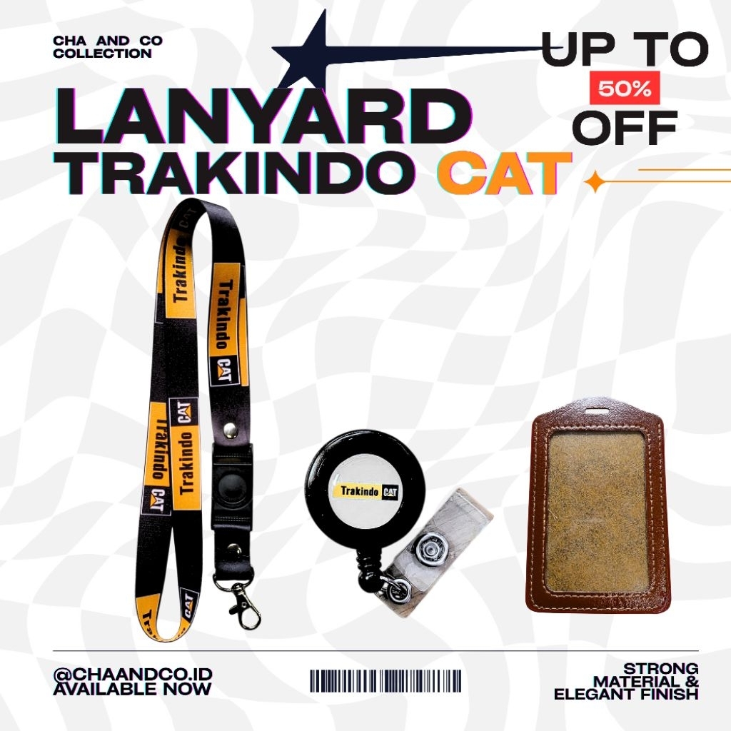 LANYARD TRAKINDO CAT / SATU SET LANYARD TRAKINDO CAT PREMIUM -Langsung kirim hari ini