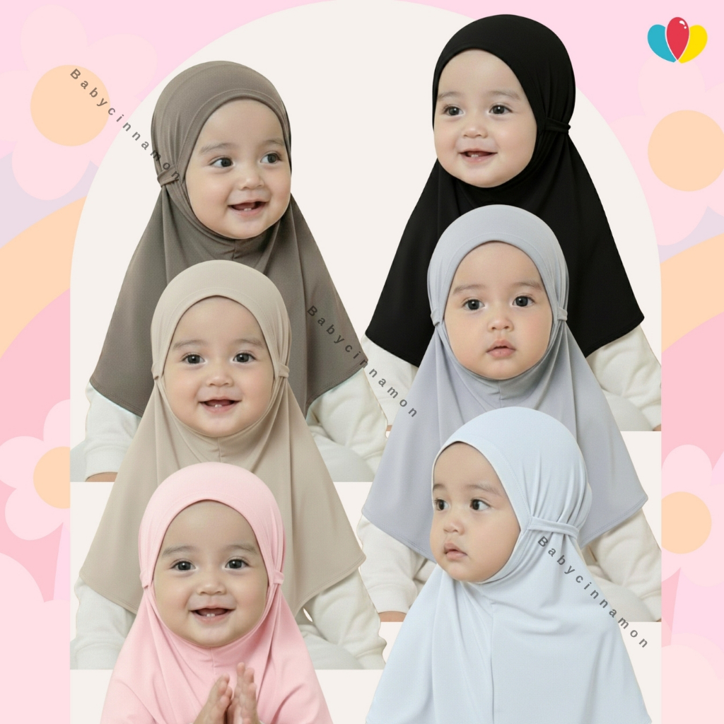 Jilbab Aisha uk 0-5 tahun / Bergo Hijab Anak Perempuan Jersey Polos Premium Kerudung Lebaran Baby Ba