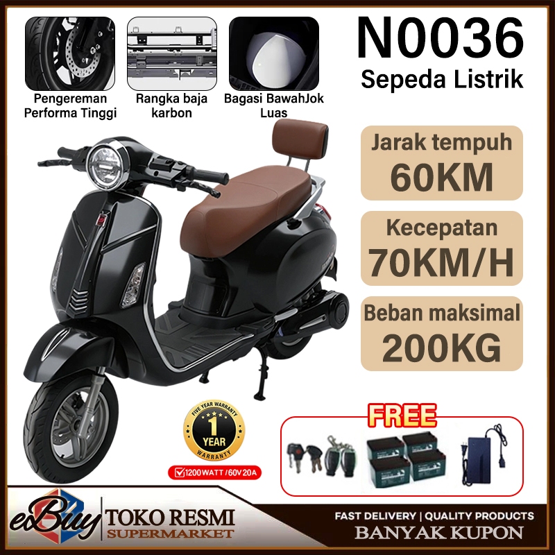 e-Buy Mobil Listrik Kelas Atas Mewah 1200W Motor Berdaya Tinggi / Sepeda Listrik Dewasa / 60V/20A Se