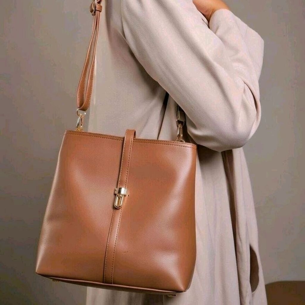 Tas Bahu Wanita Totebag Premium - Model Korean Style, Warna Hitam