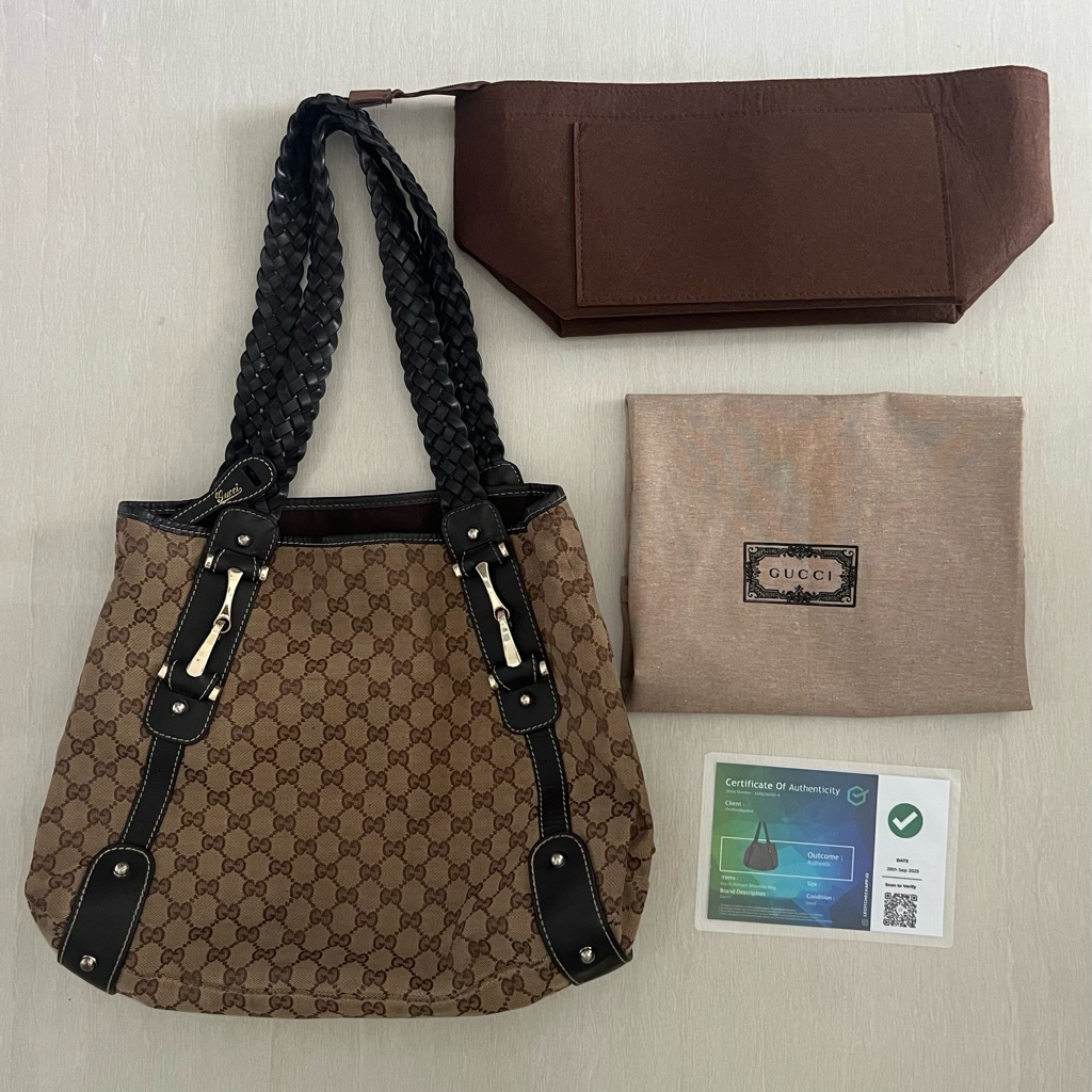 PL Authentic GC GUCCI Pelham Horsebit Hobo Tote Bag