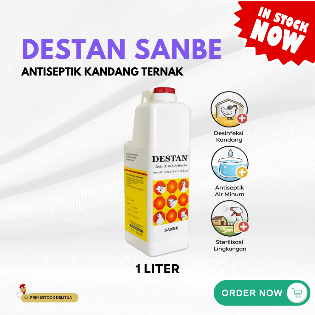 Destan Sanbe Desinfektan 1 Liter – Antiseptik Kandang Ternak Benzalkonium Chloride