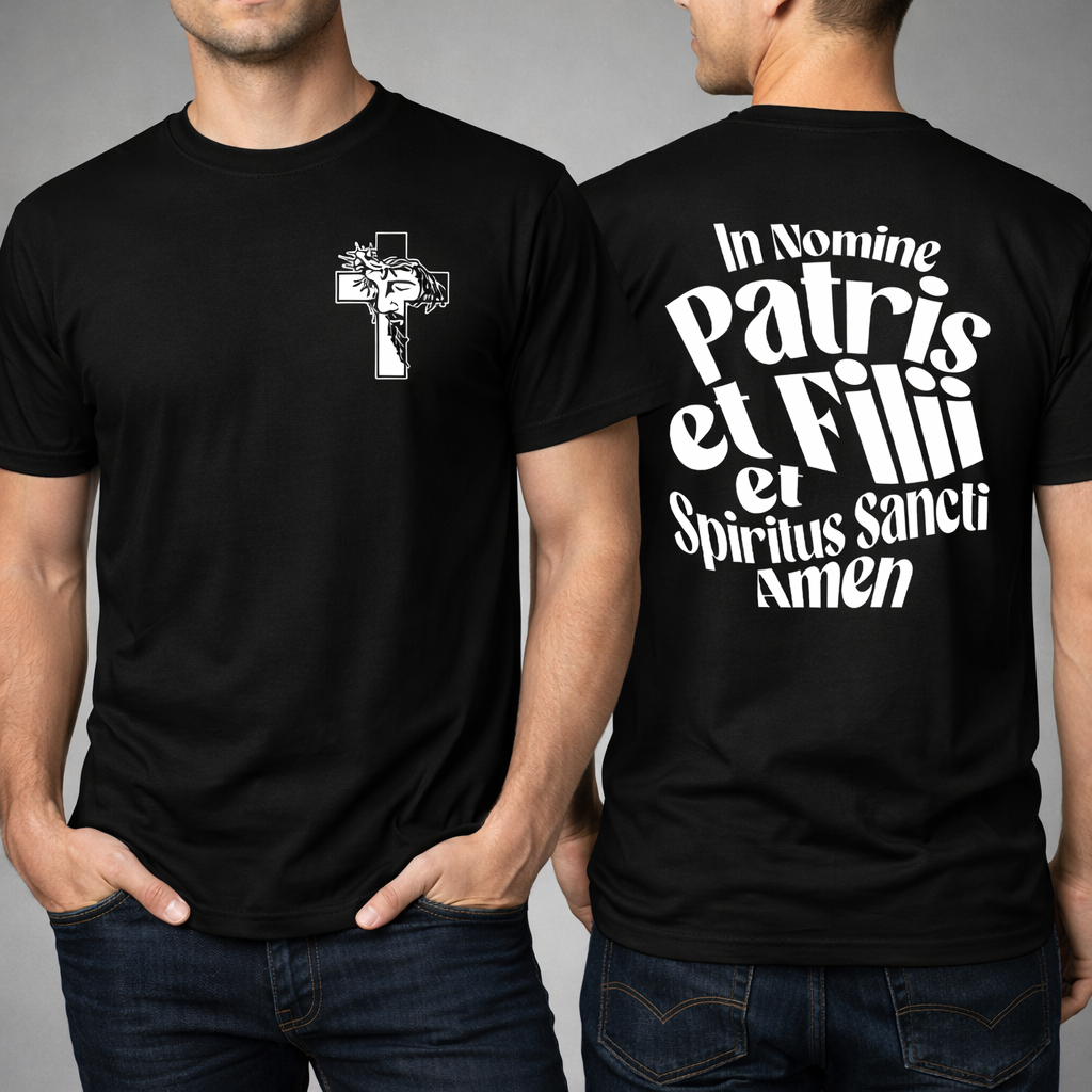 kaos rohani / kaos katolik / kaos IN NOMINE PATRIS ET FILII ET SPIRITUS SANCTI/ Katun Premium 100%