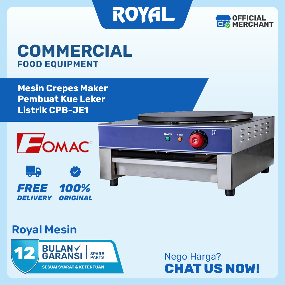 Mesin Crepes Maker Pembuat Kue Leker Listrik FOMAC CPB-JE1