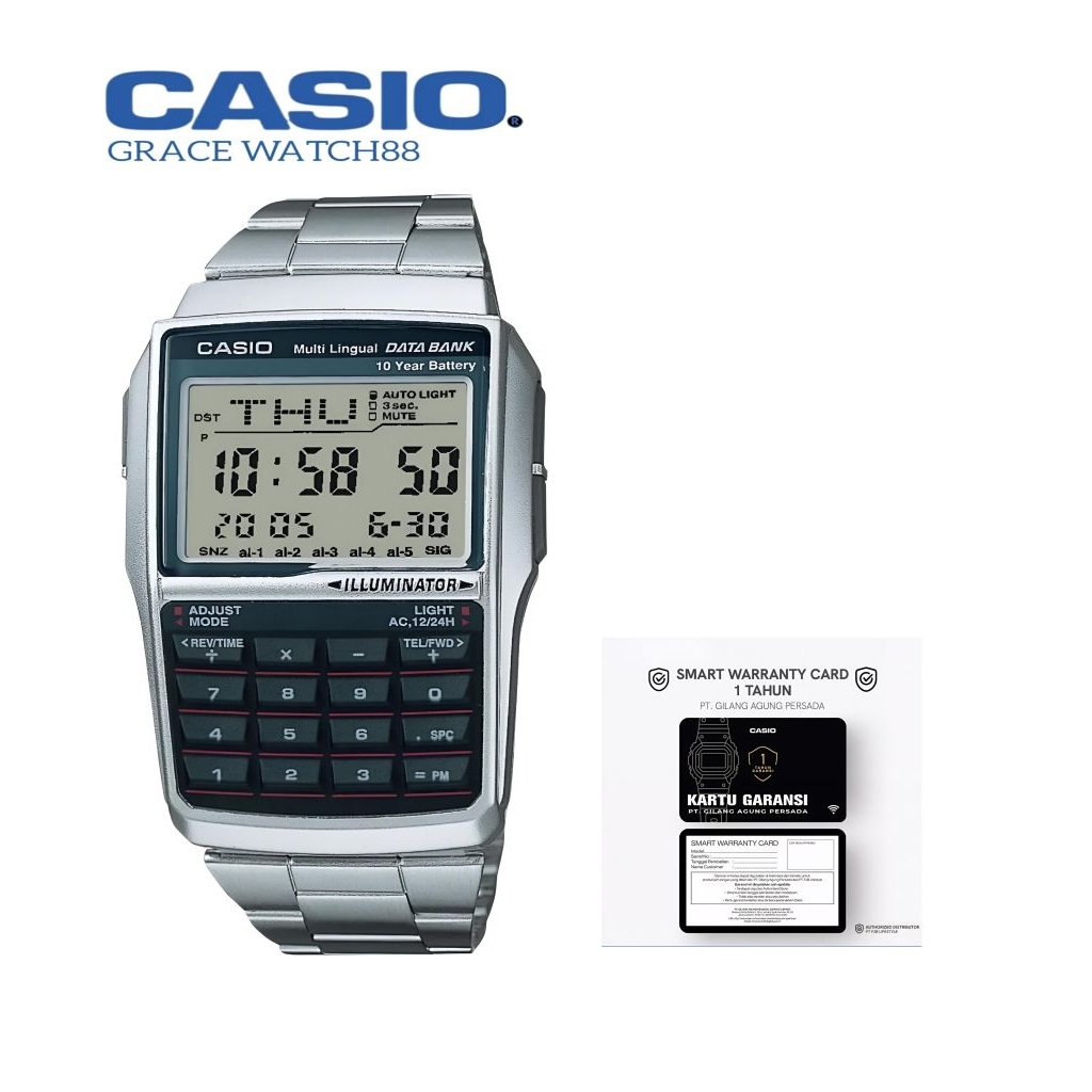 Jam tangan pria Casio Calculator DBC-32D-1ADF Casio data Bank dbc-32d-1