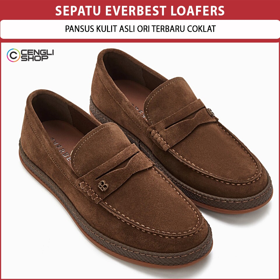 EM98 EVERBEST LOAFERS ORIGINAL PANSUS KULIT ASLI ORI TERBARU COKLAT
