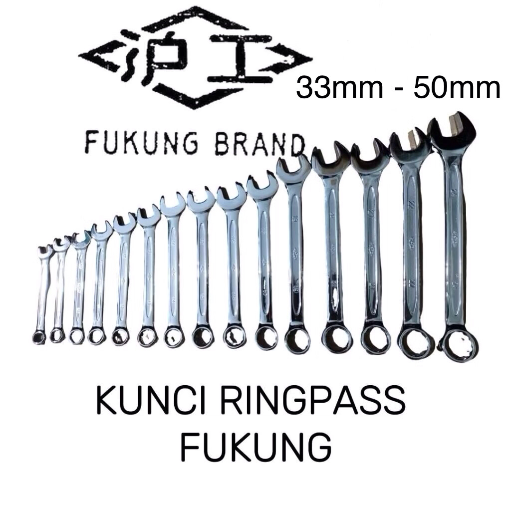 Kunci Ring Pas Fukung / Kunci Kombi Fukung - ukuran lengkap 33mm 34mm 36mm 38mm 41mm 42mm 46mm 48mm 