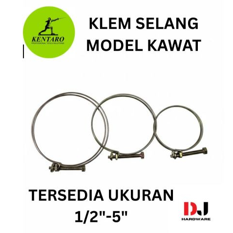Kentaro Klem Selang Kawat Universal – Clamp Selang Air, Selang Gas LPG, Selang Radiator Motor Mobil,
