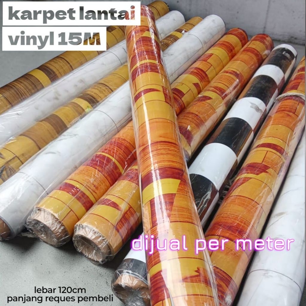 Karpet lantai vinyl meteran | karpet/perlak motif waterproof_untuk lantai/meja