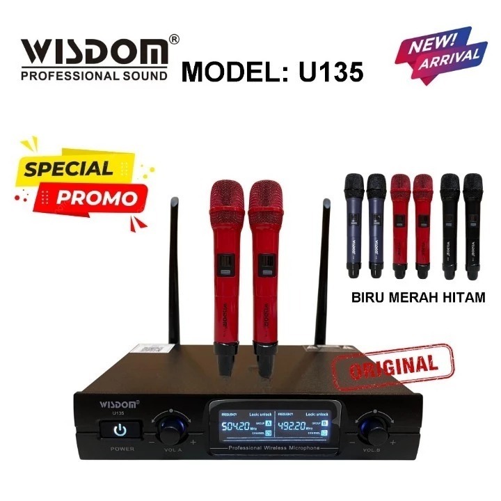 Mic WIRELESS ORIGINAL WISDOM Microphone Wisdom Wireless U-135 / Mic Wireless Wisdom Original