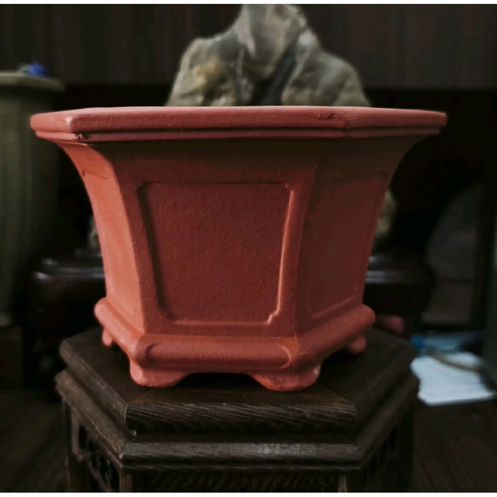 Authentic Yixing Zisha Small Hexagon Bonsai Pot