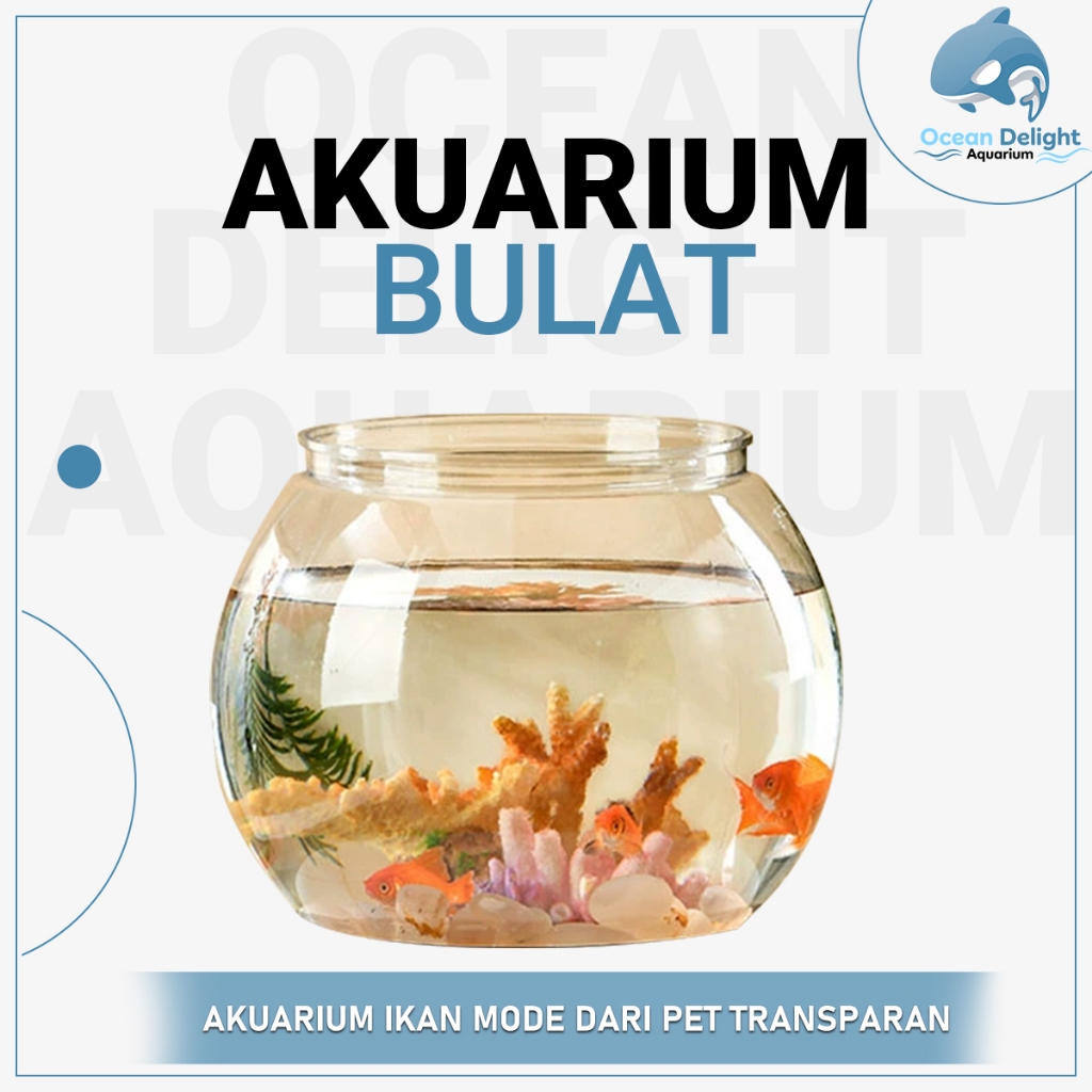 Aquarium Plastik Bulat Toples 4L 7L Fish Bowl Akuarium Ikan Hias