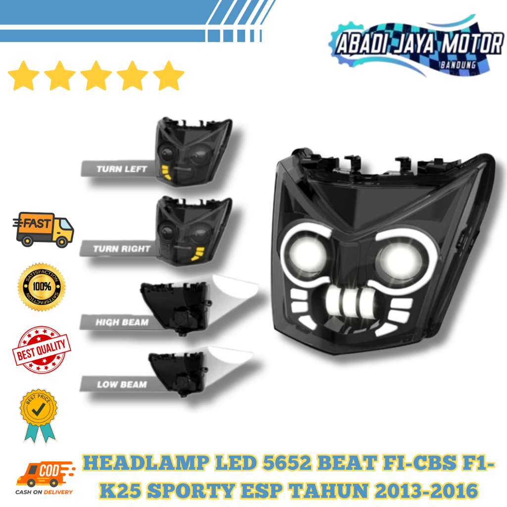 Headlamp LED LTC 5652 Beat FI-CBS/FI-K25 Lampu Depan sorot Tahun 2013-2016