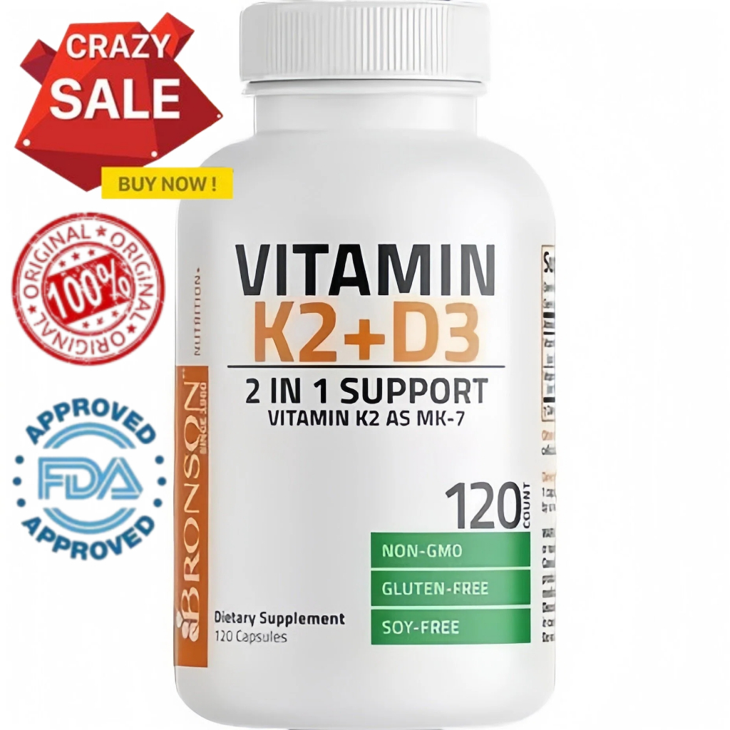 K2+D3 5000IU - Bronson K2 D3 5000IU 120CAPSULES