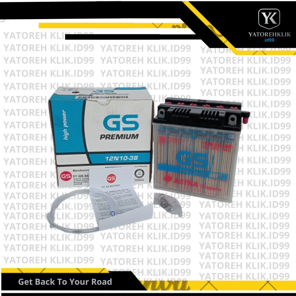 Aki 12N10-3B GS Astra Original Basah / Aki Roda Tiga Tosa Viar / Aki 12N10-3B / 12B10-3B Basah GS As