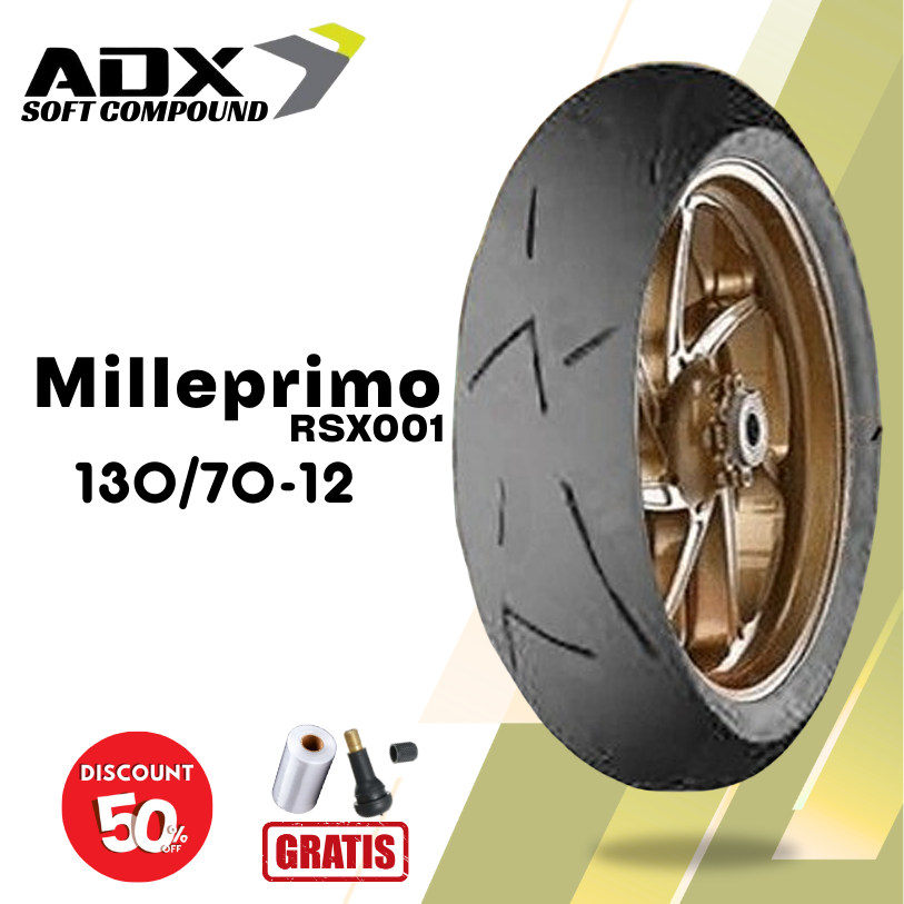 Ban Soft Compound Motor Vespa Matic ADX MILLEPRIMO 130/70 Ring 12 Tubeless