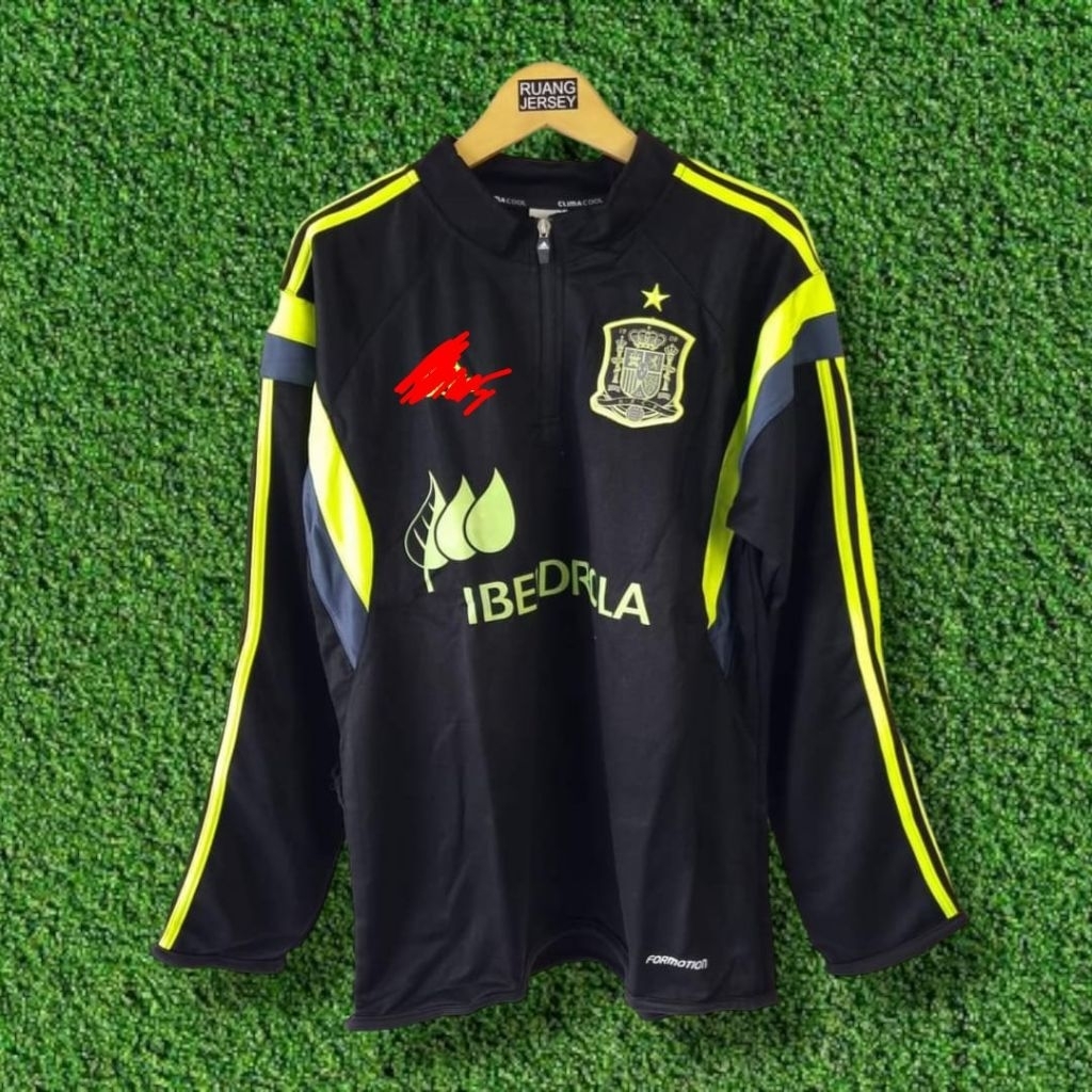 SWEATER MIDLAYER JERSEY RETRO LONGSLEEVE TRAINING TIMNAS SPANYOL