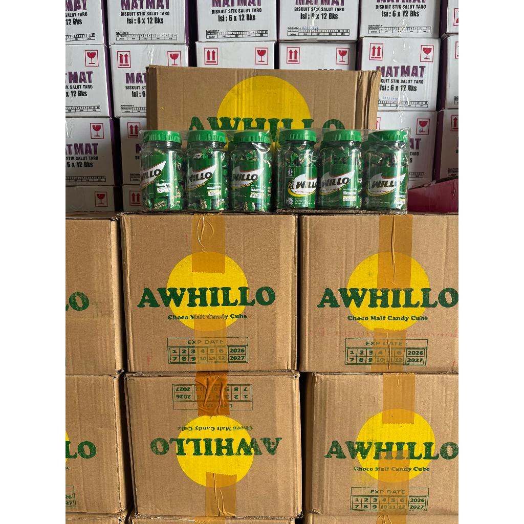 Permen Cube Willo (1 dus isi 48 toples, per toples isi 60 pcs) - Permen Bervitamin, Rasa Coklat Milo