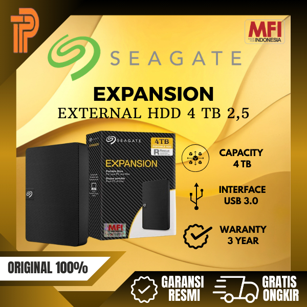 Seagate Expansion HDD 4TB External 2,5" Inch Garansi Resmi 100% ORIGINAL MFI