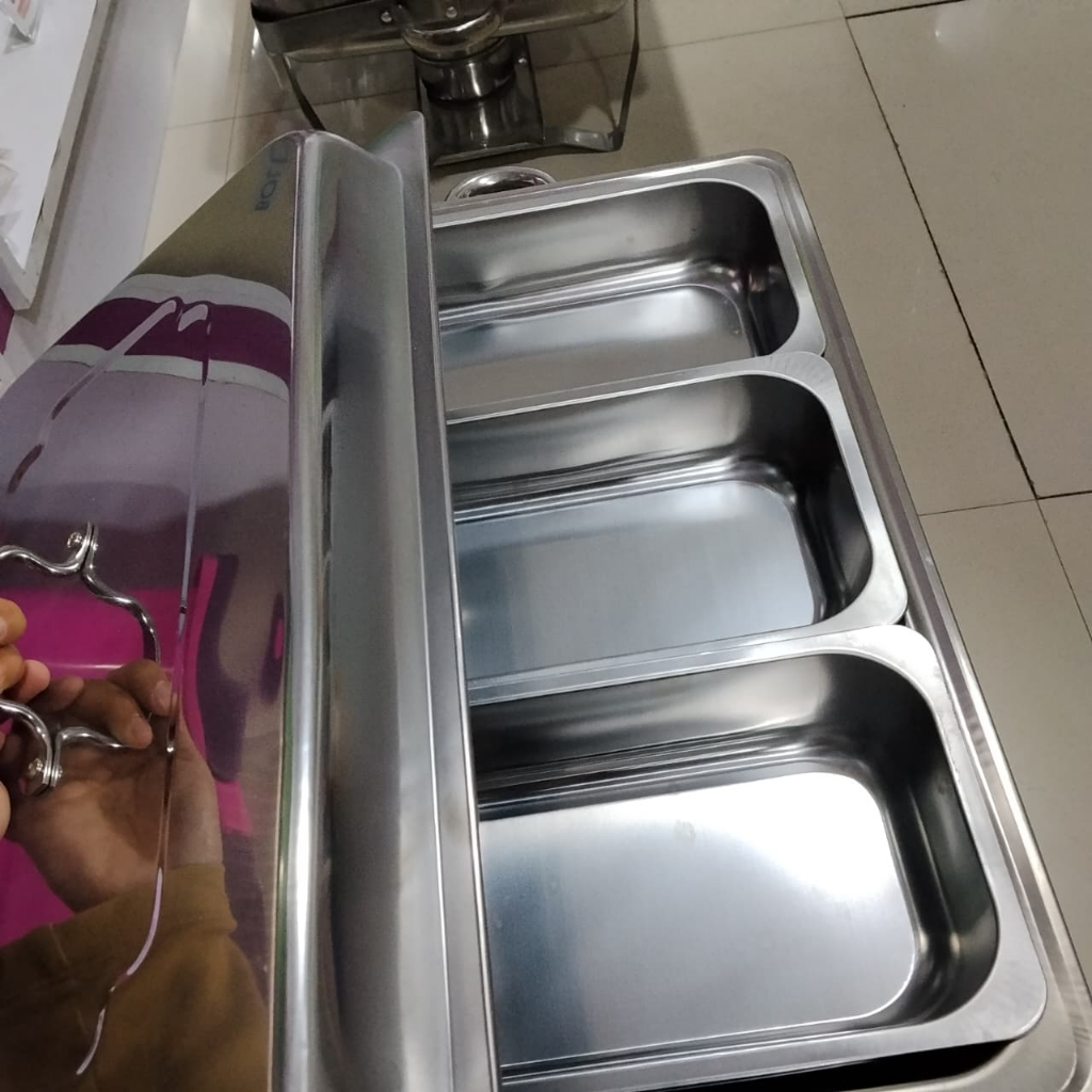 Prasmanan Stainless 2 & 3 Sekat / Chafing Dish Stainless / Tempat Lauk Catering / Food Warmer Stainl