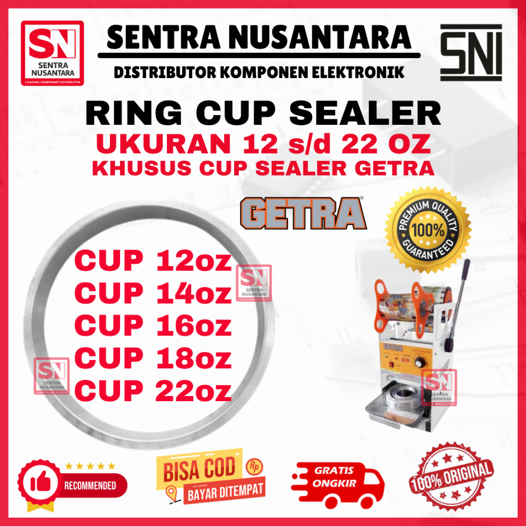 RING CUP SEALER KHUSUS UNTUK MEREK GETRA CUP SEALER (12oz-22oz) ORIGINAL | RING CUP SEALER MERK GETR