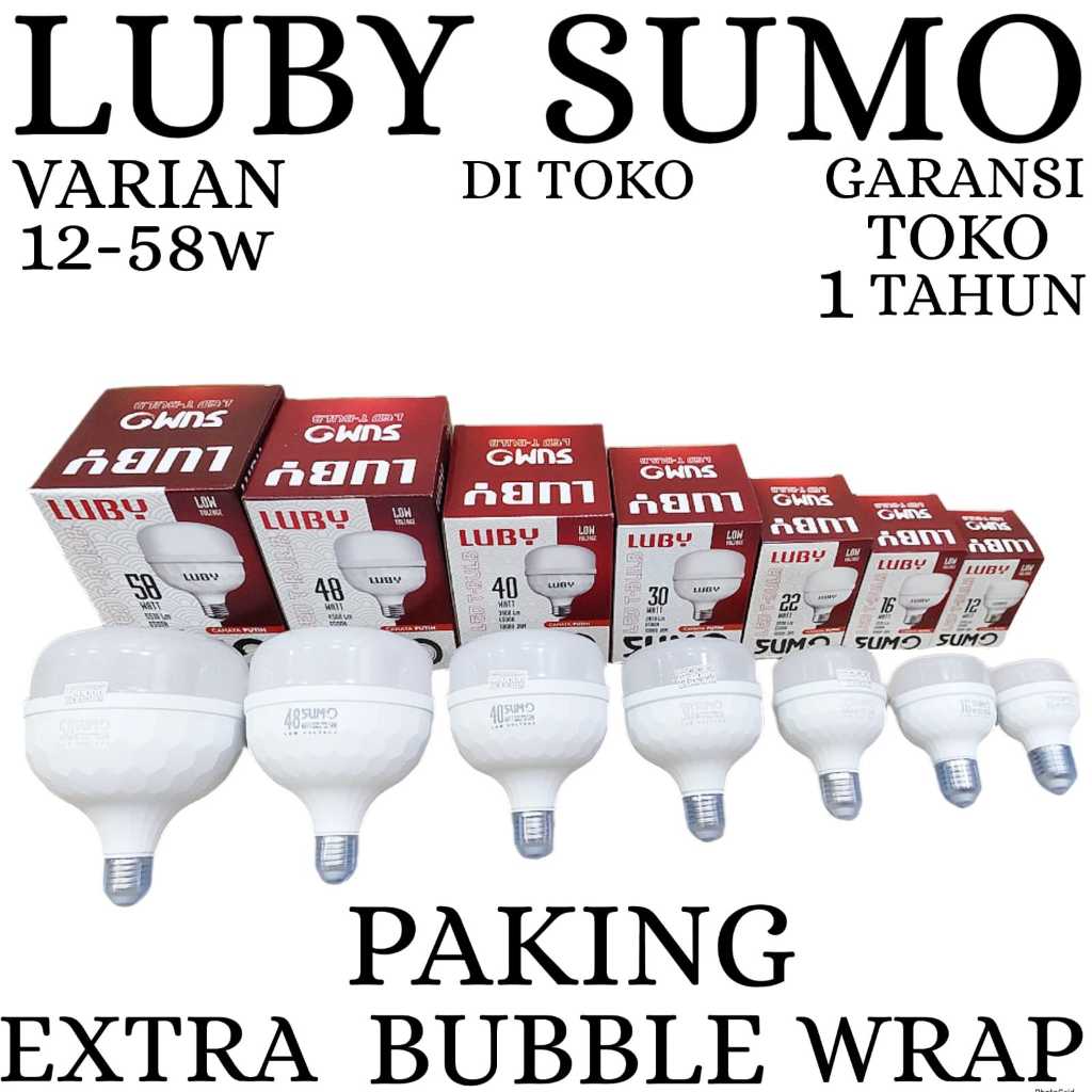 LUBY SUMO LAMPU LED LUBY BOHLAM LED LUBY PUTIH