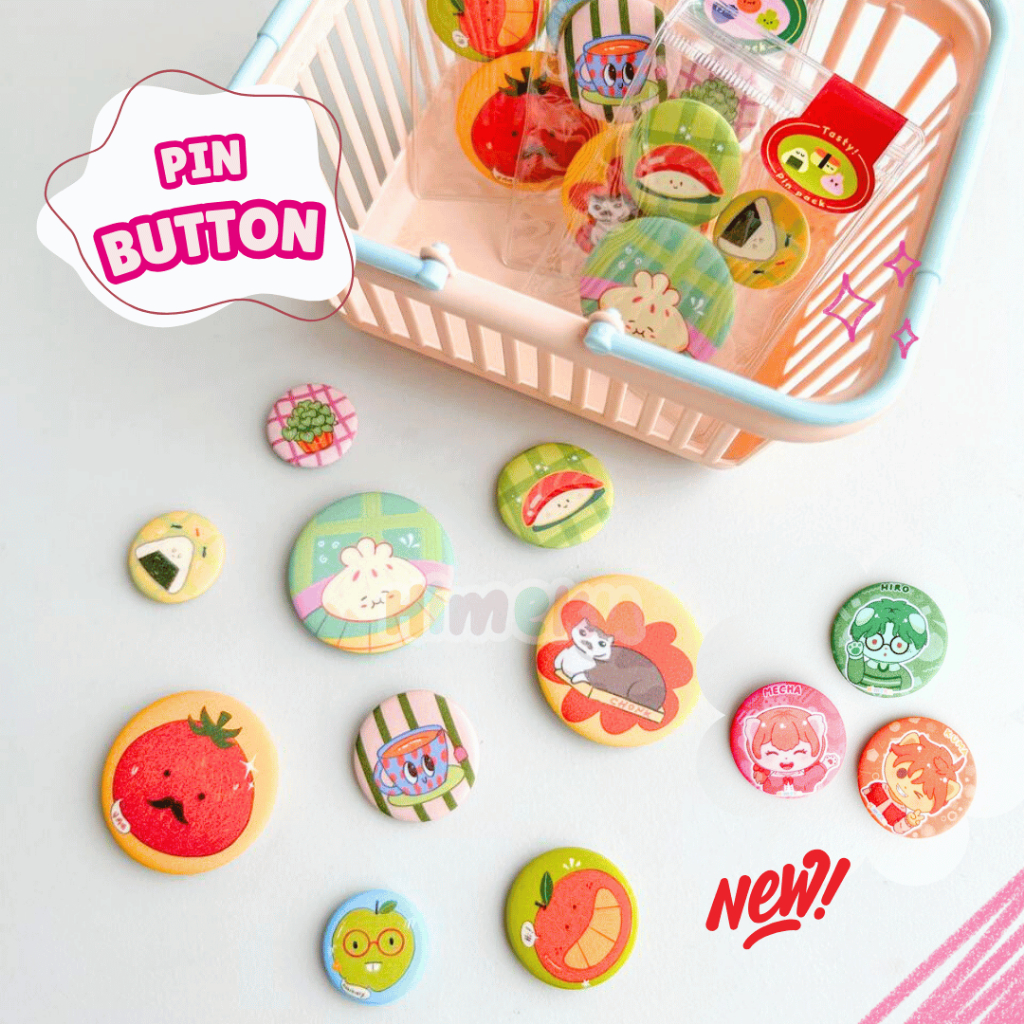 Himeku PIN BUTTON - Pin untuk Tas - Aksesoris Hiasan Tas