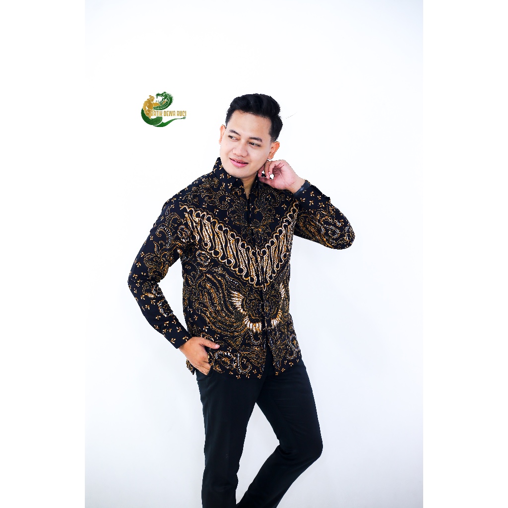 Batik Dewa Ruci Wening Hitam Kemeja Batik Full Furing Bahan Katun Halus