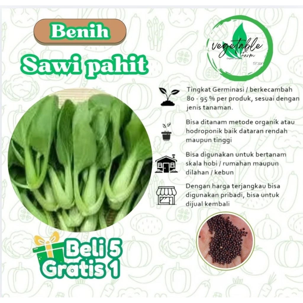 Benih Sayur Sawi Pahit Bibit sawi Pahit Benih Bibit Sayuran Berkualitas